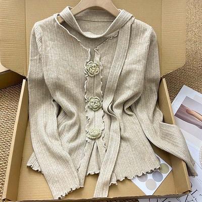 Pullover für Damen Herbst Winter Verdickt Warm Gestrickt Dehnbar Langarm V-Ausschnitt Oberteile