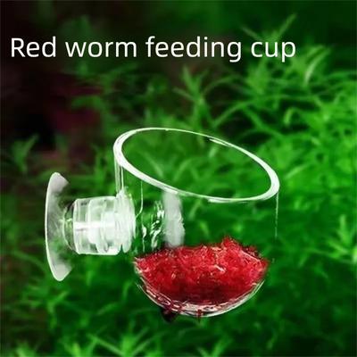 Aquarium Fischbecken Acryl Wasserpflanzenbecher Glas Pflanzentopf mit Saugnapfhalter Futterbehälter Ständer für Aquascaping