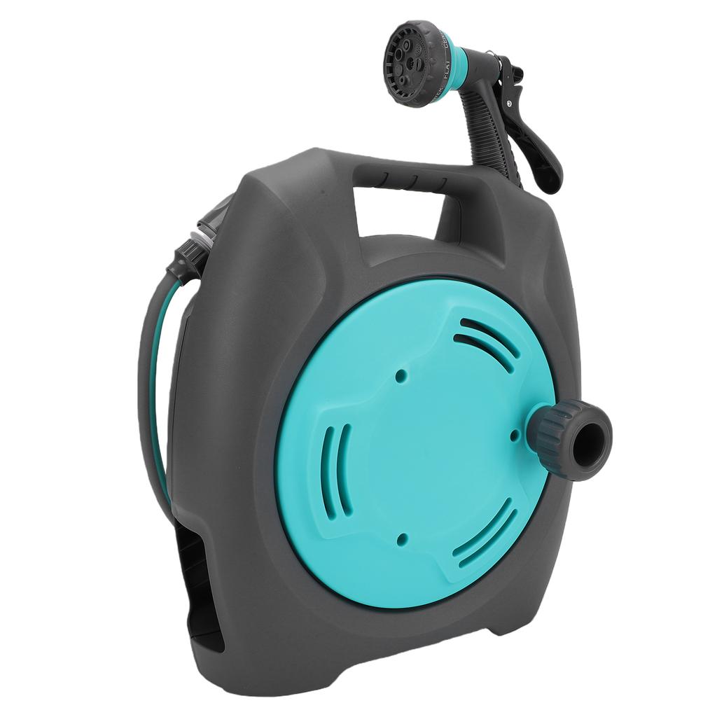 Garden Hose Reel Water Hose Holder Mini Portable Storage Rack with Easy Carry Handle for Outdoor Lake Blue