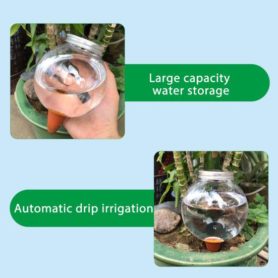 1/2/3 Stück Automatisches Wassersickergerät Selbstbewässernder Pflanzgefäßeinsatz mit Rundkugeldesign Bodenfeuchtigkeitsregler Transparenter Pflanzenbewässerer