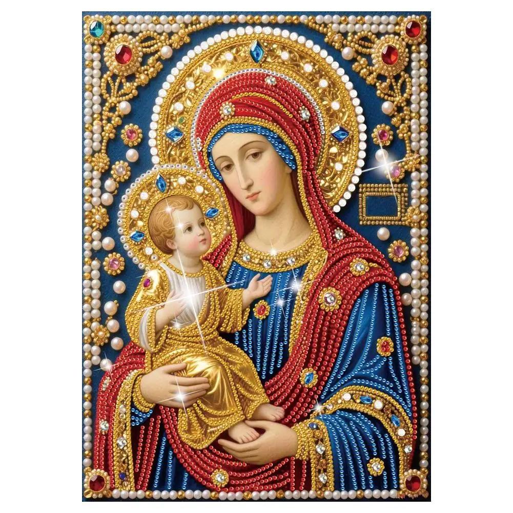 Virgin Mary Partial DIY 5D Special Shaped Drill Gem Art for Adults/Beginners Home Decor Diamond Art Painting C9C4