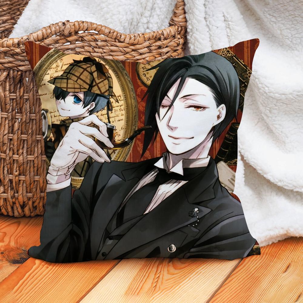 The Book Black Butler Pillow Case Home Decoration Cushion Cover Suitable For Office Sofa Bedroom Car