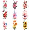 9 Stück Temporäre Tattoos Temporäre Tattoo-Aufkleber Florale Laterne Gelbe Sonnenblumen Orange Lilien Für Schultern Rücken Erwachsene