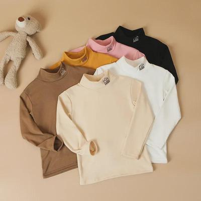 Kinder Samt Rollkragenpullover: Unisex Langarm-T-Shirt für Frühling & Herbst
