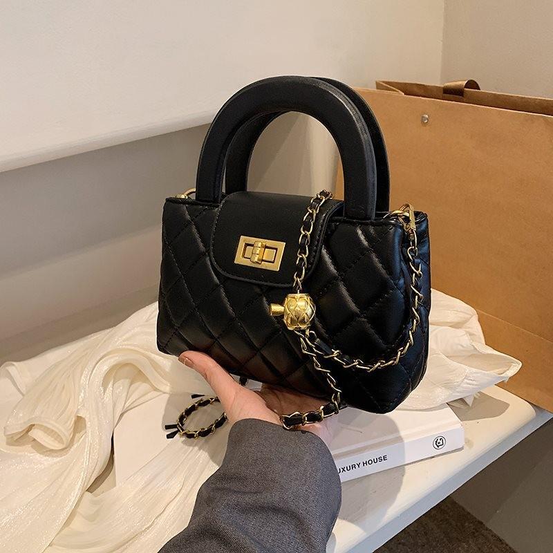 

Stylish And Versatile Small Quilted Chain Bag For Women In Chic Pink Black And White