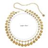 Gold/Silver Metal Belly Chain Shaking Coins Waist Belt Luxury Body Chain  for Women