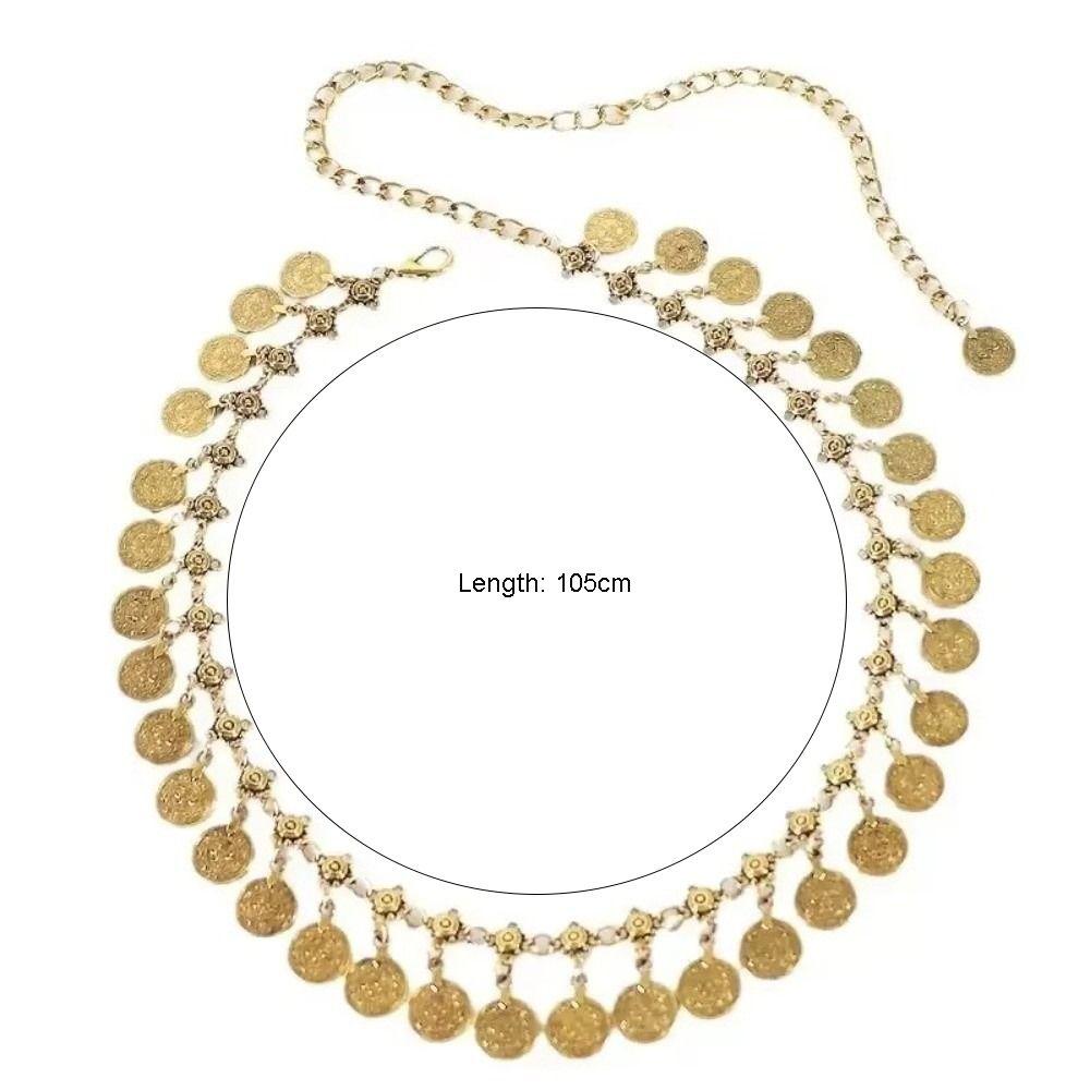 Gold/Silver Metal Belly Chain Shaking Coins Waist Belt Luxury Body Chain  for Women