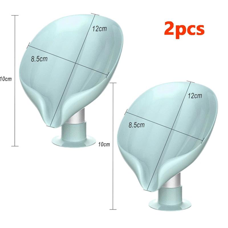 Bathroom Soap Holder Leaf Shape Soap Dish Suction Cup Sponge Rack Portable Soap Drain Box Kitchen Bathroom Accessories
