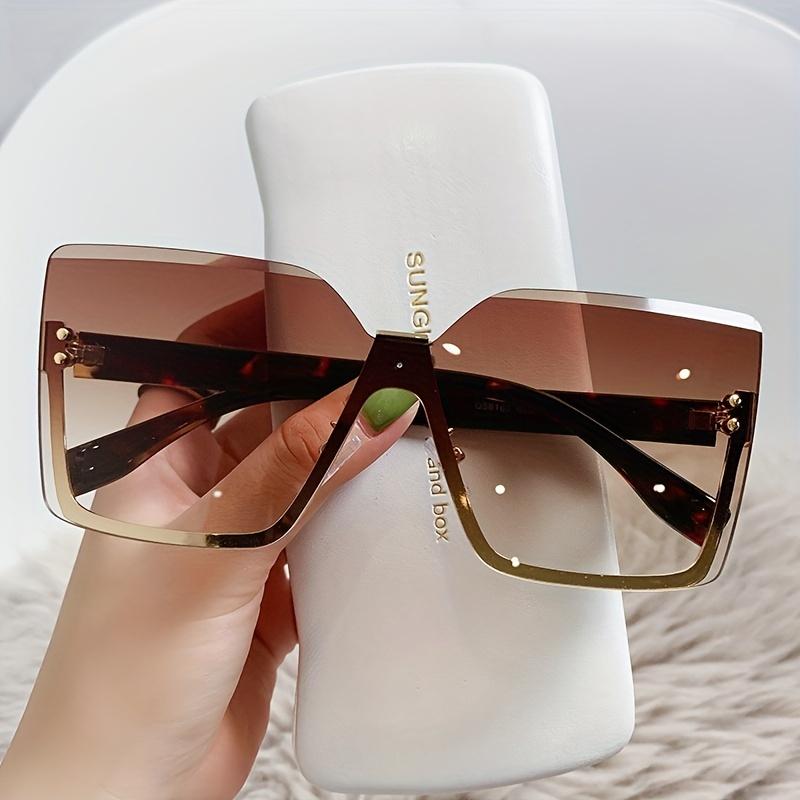 Ladies Rimless Oversized Fashion Sunglasses Trend Driver Driving Glasses Outdoor Cycling Sports Fishing Sunglasses UV400