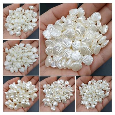 Imitation Pearl Love Earring Accessories 5pcs/20pcs Pendant For DIY Bracelet Necklace White Jewelry Making Acrylic Shell Heart Beads Star  Accessories