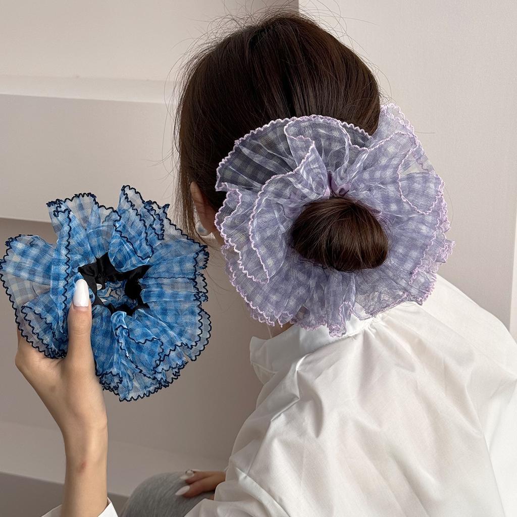 Large Big Korean Accessories Hair for Girls Women Ties Band Scrunchies Rubber Elastic Adults Vintage Popular Leading Fashion New