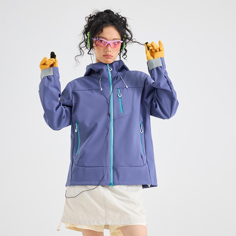Bird House Mountain Soft Shell Hooded Windbreaker: Windproof & Waterproof Jacket for Outdoor Sports, Mountaineering, and Hiking (Unisex). S