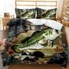 Pike Fish Bedding Striped Bass Big Pattern Hunting And Fishing Themed Duvet Cover For Kids Boys BedRoom Decorations For Teens