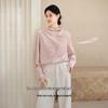 Xiangying Shijian Women's Velvet Long-Sleeve V-Neck Blouse