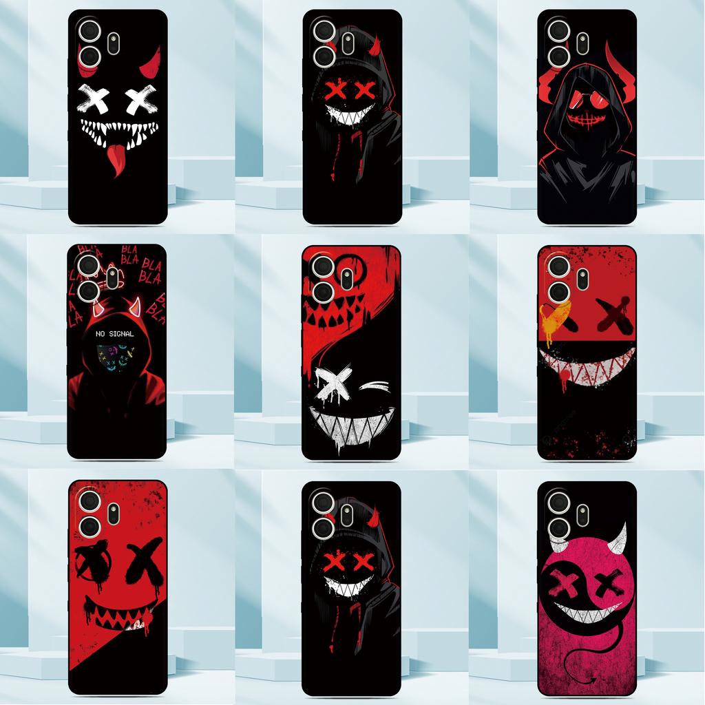 Anime Bad Boy Devil Phone Case For TCL NxtPaper 70 Pro 5G Painted TPU Black Back Cover Soft Silicone Funda Screen Protector Film