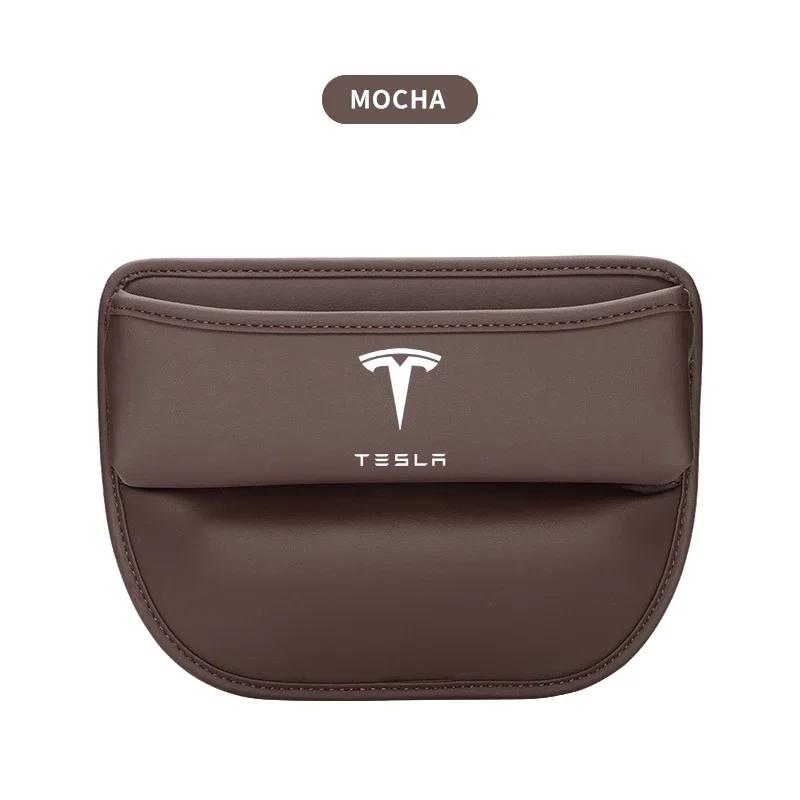 

Car Sticker 2025 New Tesla PU Leather Car Interior Crevice Organizers Box For Tesla Model 3 Roadster Y Bonina Juguete Cybertruck