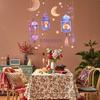 Ramadan Kareem Wall Sticker NEW Lantern Moon Star Wall Decal Eid Mubarak Decoration 2024 Islamic Muslim Holiday Party Home Decor