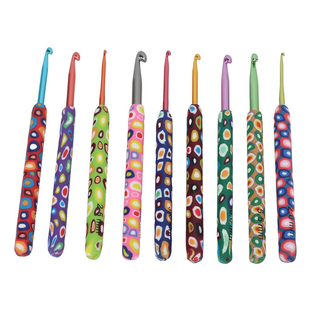 9PCS Crochet Hooks Colorful DIY Handcraft Ergonomics Crochet Hook Crochet Needle for Beginners for Relieve Stress