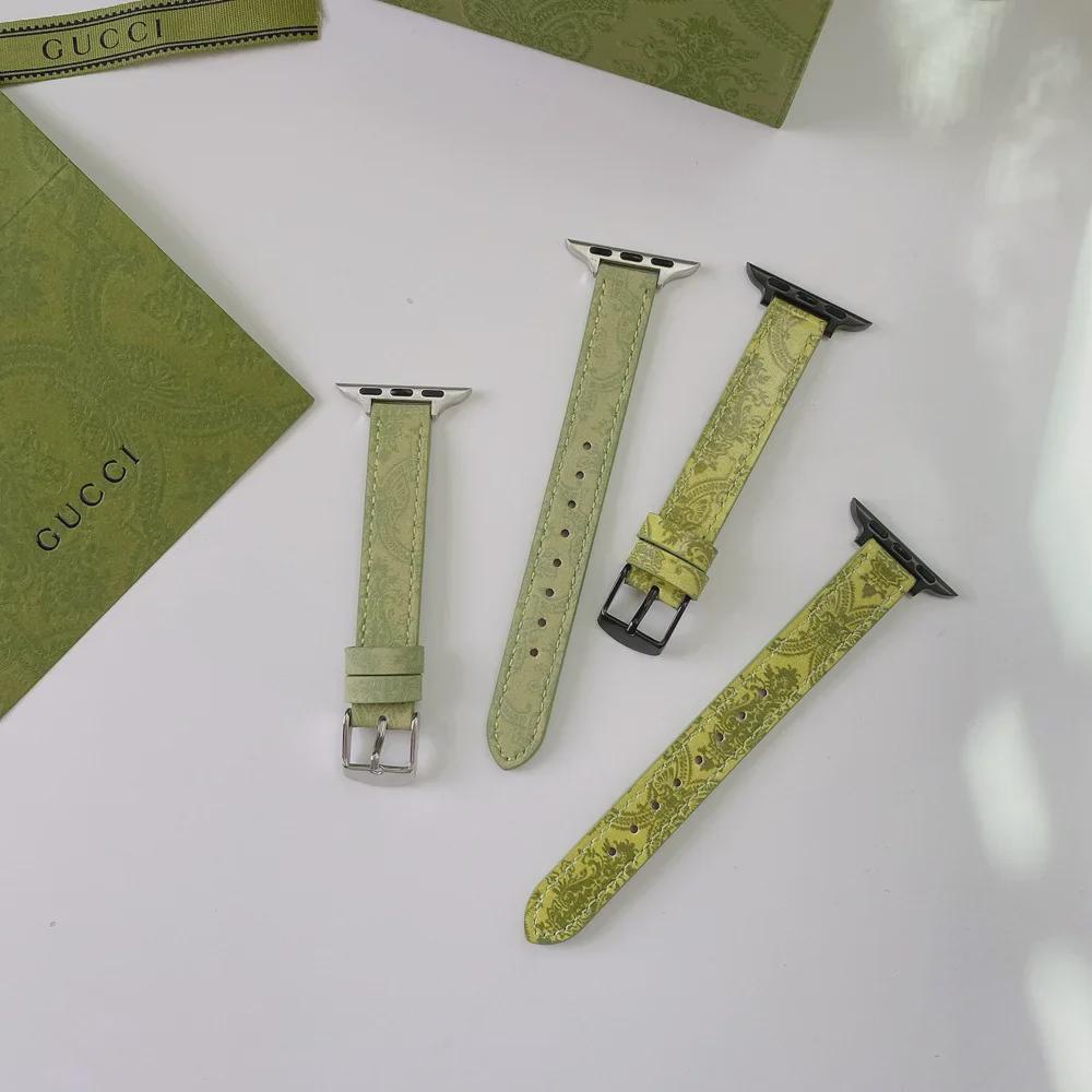 Zelený kožený řemínek pro Apple Watch 8/7/SE/6/5/4