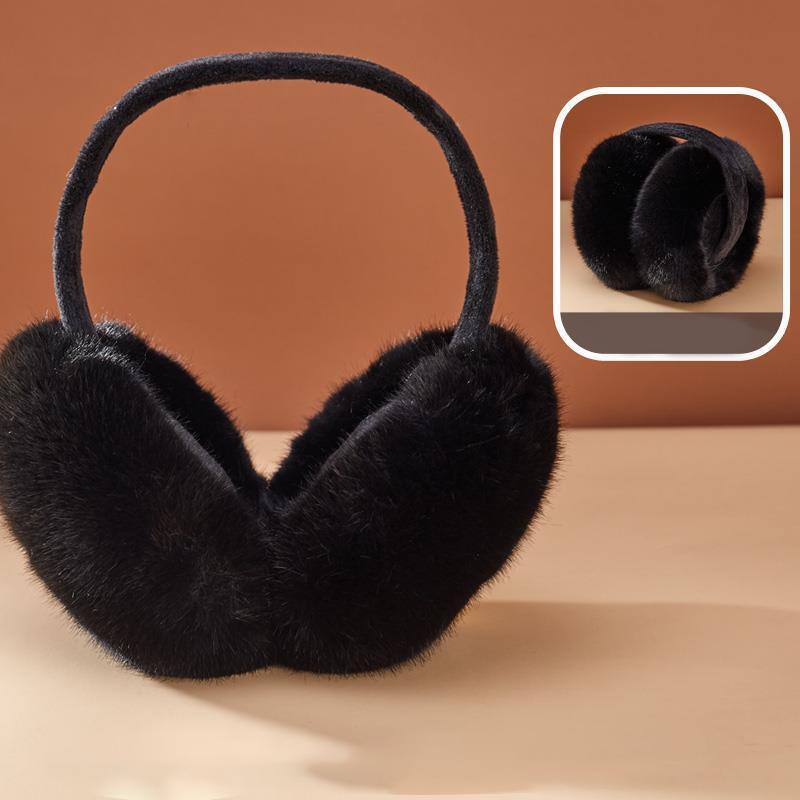 

Portable Folding Winter Warm Earmuffs Solid Color Anti Cold Windproof Thickened Warming Earmuffs Fashion Unisex Plush Earmuffs чёрный
