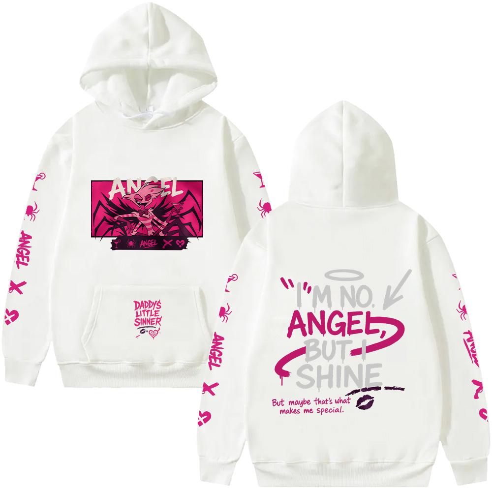 Angel Dust Hoodie Hazbin Hotel Harajuku Anime Pullovers Demoncore Unisex Streetwear Cute Edgy Imp Gift for Fan Streetwear Clothes