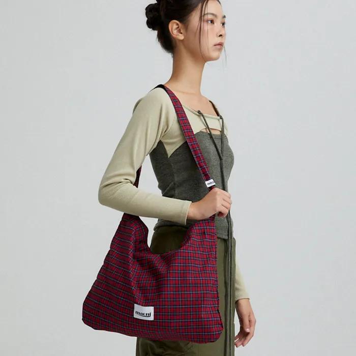 CHECKER ECO CROSS BAG RED CHECK