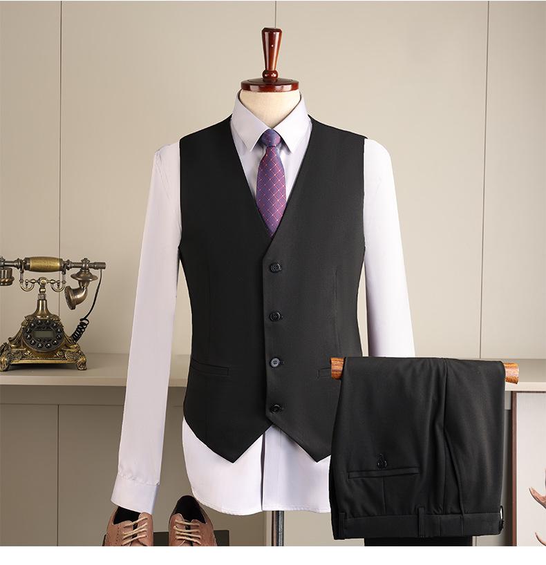 Men's Slim Fit Double-Breasted British Style Suit Set - Business Casual & Formal Wear for Weddings and Grooms