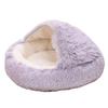 Kattenmand Herfst en Winter Warme Mand Pluche Schaal Kattenmand Pluche Rond Semi-gesloten Diepe Slaap Huisdierenmand