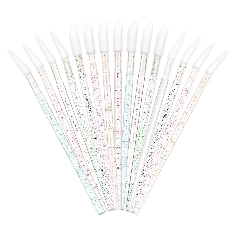 50 Stück Nylon Lippenpinsel Make-up Werkzeuge mit Kristallgriff