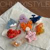 French Fun Marine Life Small Claw Clip: Cute Starfish, Jellyfish & Shark Hair Accessory Series.