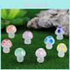 Colorful Luminous Mushroom Resin Ornaments Cartoon Garden Decor Accessories Wholesale
