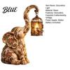 Elephant Lantern Decor Vintage Lantern Decorative Light Resin Retro Table Lamp with Bird Cage Desk Light Design for Home Decor Creative Desktop