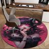 1pc Gothic Devil Girl Round Carpet Anime Design Office Chair Mat, Anti Slip Rug for Home Decor, Living Room, Bedroom, Game Room, Festival Gift