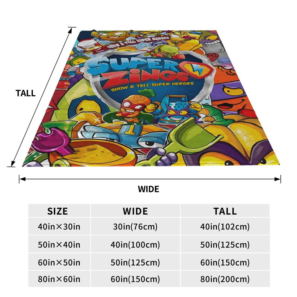 Super Zings Decke Mehrere Größen Super Weich Gemütlich Lustig Superzings Überwurfdecken für Sofa Couch und Bett