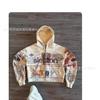 New Zipper Abstract Art Sweater Ruffian Handsome Internet Celebrity Hooded Cardigan Jacket