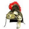 Plastic Warrior Helmet for Men: Medieval Roman Spartan Samurai Style with Red Crest, Costume Party Accessory