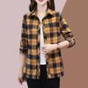 Spring Autumn Elegant Fashion Harajuku Plaid Tops Women Loose Casual All Match Lady Shirt Polo Button Long Sleeve Blusa
