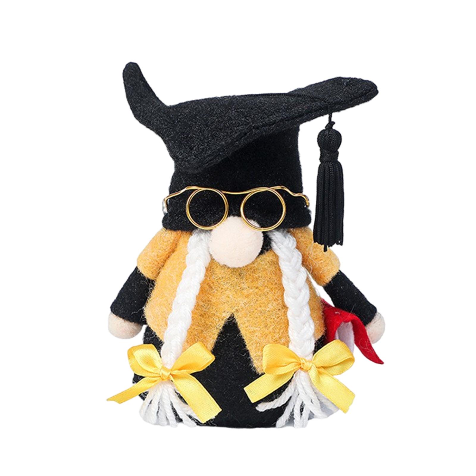 

Xuanli Graduation Season Black Hat Faceless Doll Cute Doll Doll Святковий подарунок Орнамент One Size жовтий