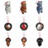 Creative Christmas Tree Pendant Cartoon Animals Christmas Animal Wreath  Garden Decoration