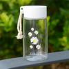 Plastic cup 480ml, cup of water, creative, outdoor, transparent ,cup tea travel cute chrysanthemum pattern,Easy to carry