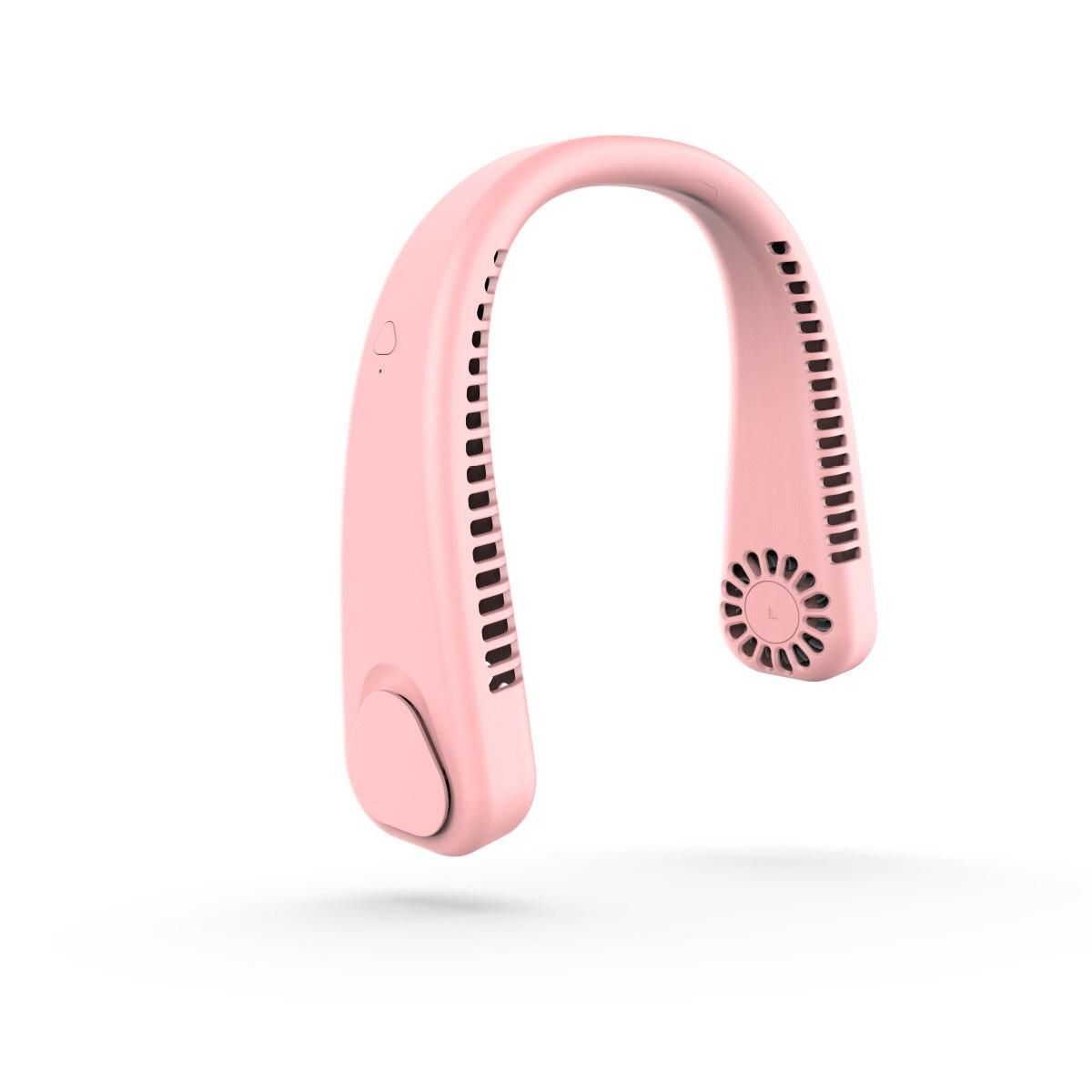 

Летний портативный подвесной вентилятор для шеи, быстрое охлаждение, USB перезаряжаемый носимый безлопастный вентилятор, кулер для спорта на открытом воздухе, домашний офис one size розовый