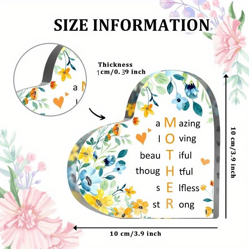 Inspirierende Acryl-Mama-Dekoration – Erstaunliches, liebevolles, selbstloses Schild. Dankeschön-Geschenk zum Geburtstag der Mutter, Florales Briefbeschwerer.