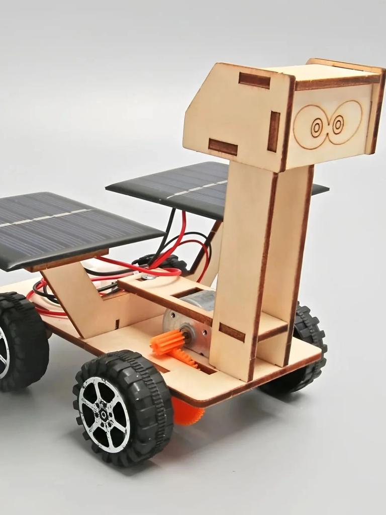 DIY Solar Car Lunar Exploration Vehicle Children's Hand-Assembled Model Diy 3D Wooden Puzzle Science And Education Toys