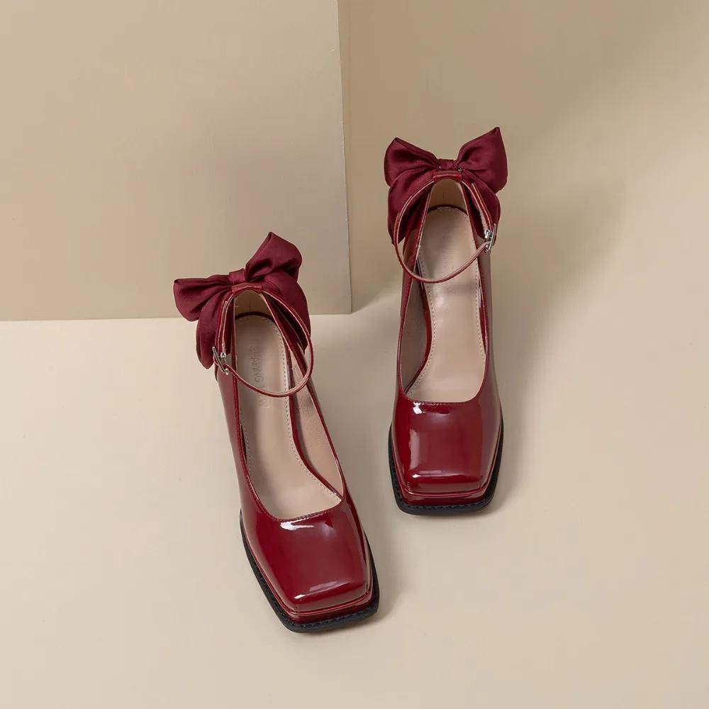 High Heeled Shoes Women 2025 Spring/autumn New Square Toe Mary Jane Shoes Princess Barbie Shoe High Heels Women's Wedding Shoes