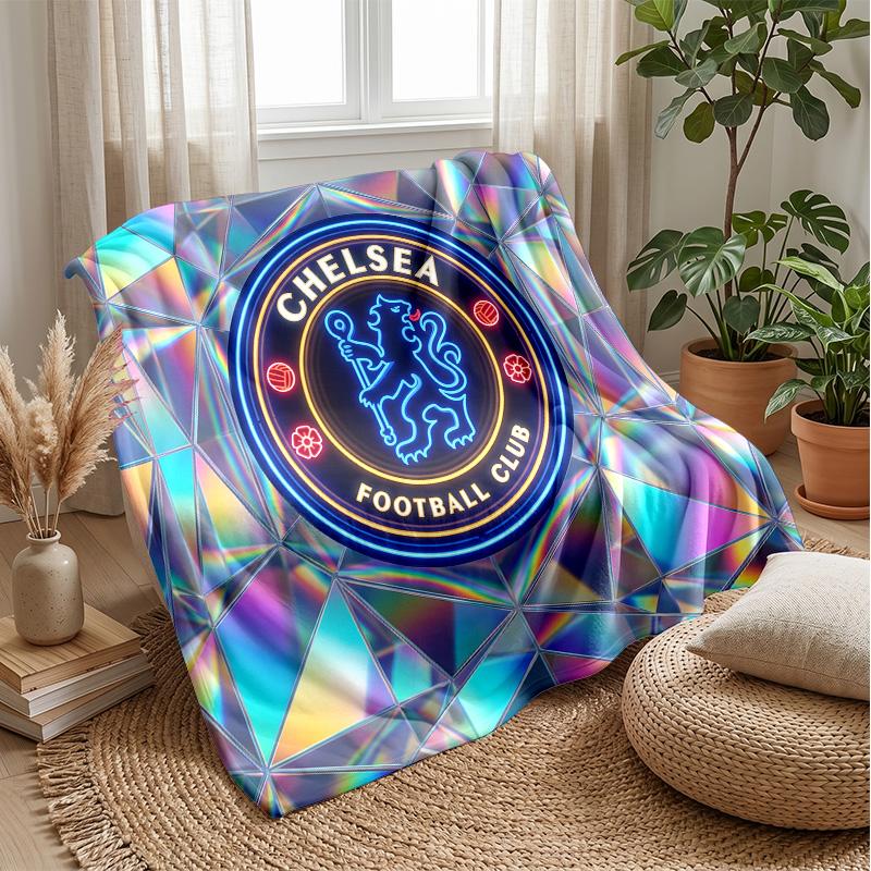 Chelsea FC Theme Blanket Soft Flannel Blanket Plush Throw Blanket Cozy Sofa Bed Blanket for Home Decor