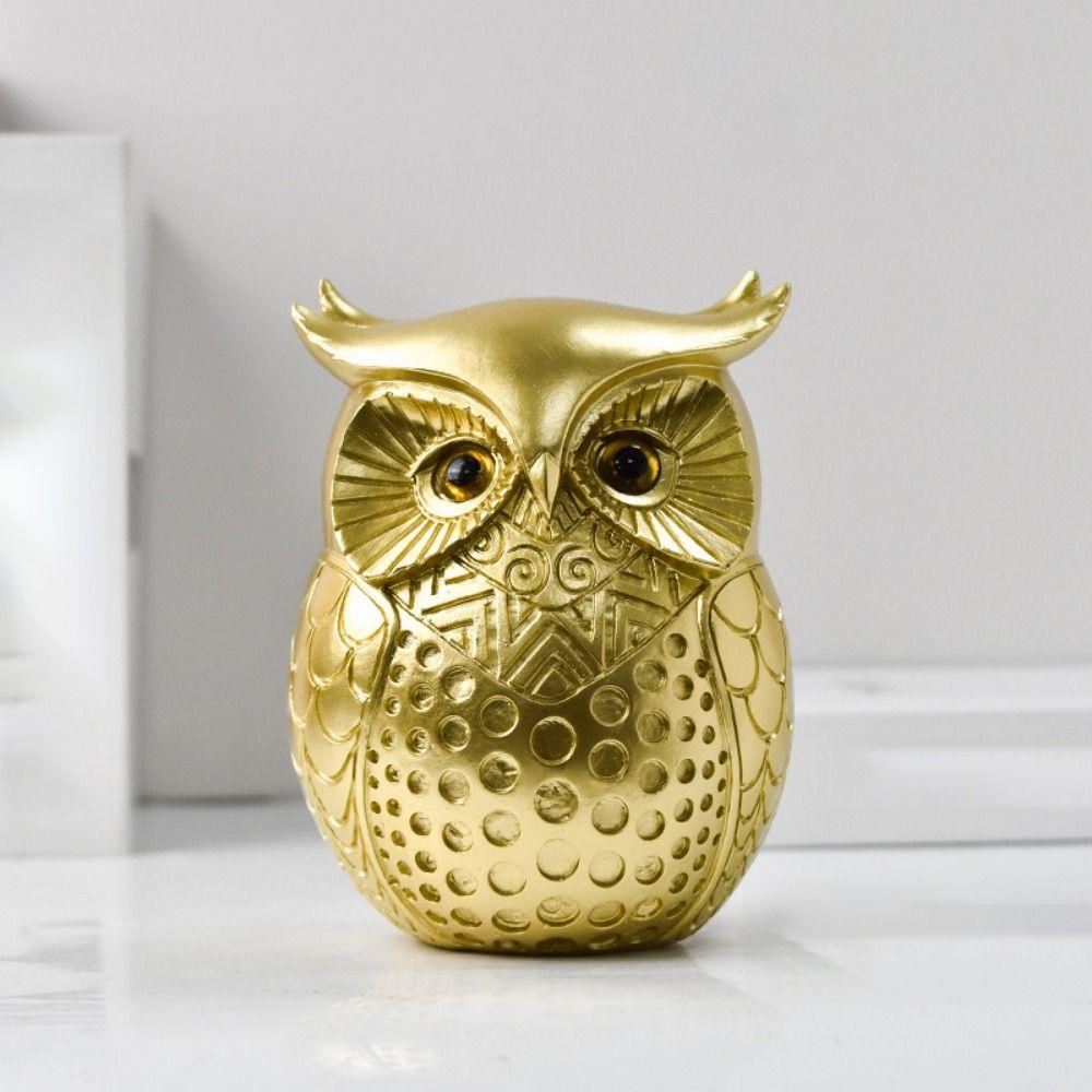 Handmade Owl Figurine Resin Craft Animal Sculpture Funny Owl Statue  Home Decor