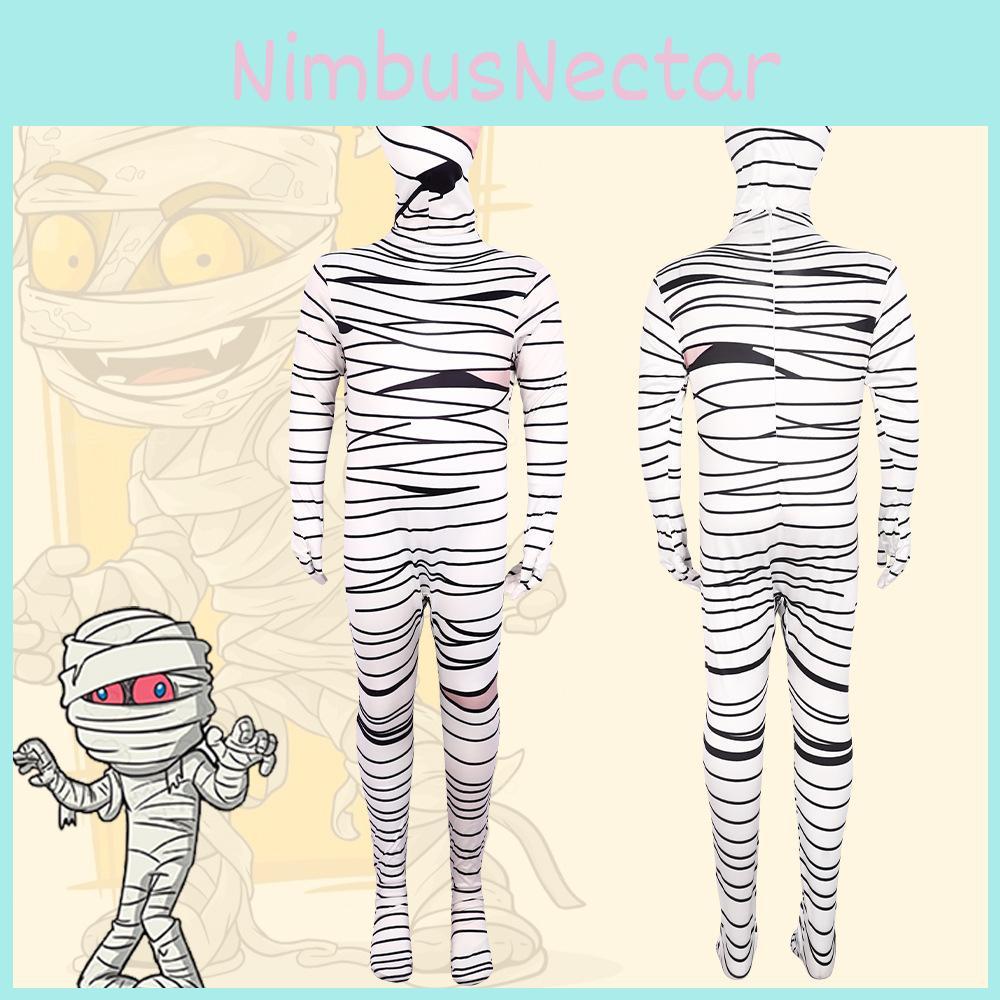 Unisex Halloween Mummy Cosplay Costume Spooky Game Jumpsuit For All Ages