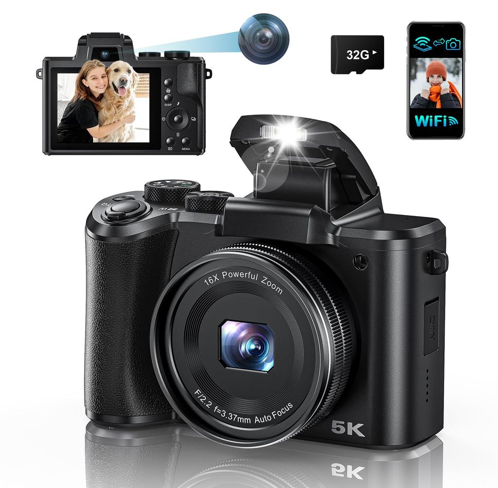 8K Digital Camera, 88 Megapixels, Sends Images To Smartphones, Retro Design, 48 Million Effective Pixels, 6-Axis Image Stabilization, Front and Rear