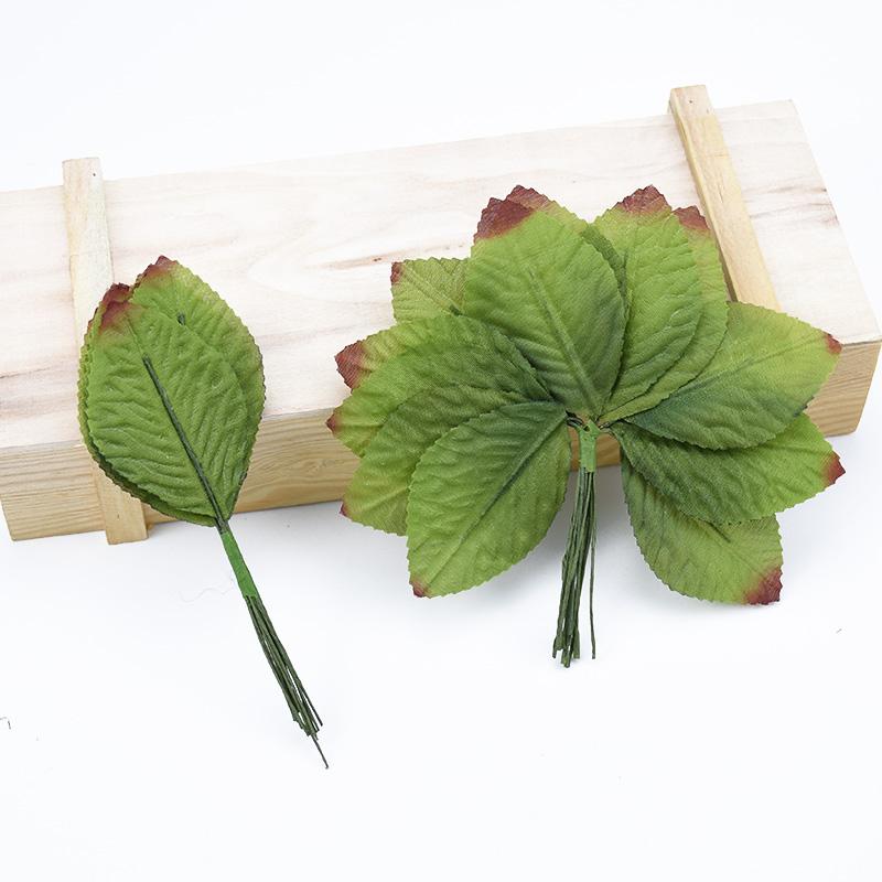 12 Pieces Vases for Home Decoration Accessories Scrapbooking Wedding Decorative Flowers Wreaths Silk Leaves Artificial Plants