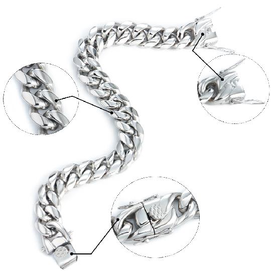 New Luxury Hip Hop Retro Punk Stainless Steel 18K Gold Cuban Chain Necklace Bracelet Jewelry